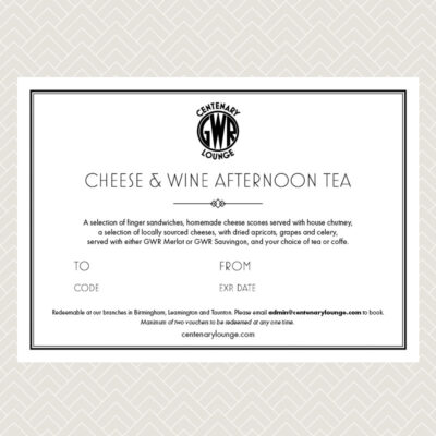 Cheese and Wine Afternoon Tea Voucher