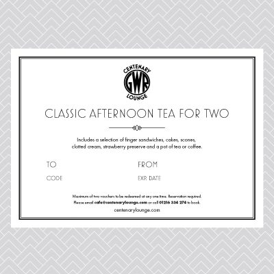 Gift Voucher for Classic Afternoon Tea for Two at any of our themed cafes