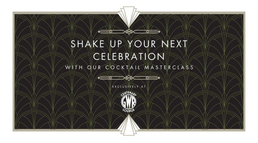 Centenary Lounge Cocktail Masterclass, Art Deco, Logo