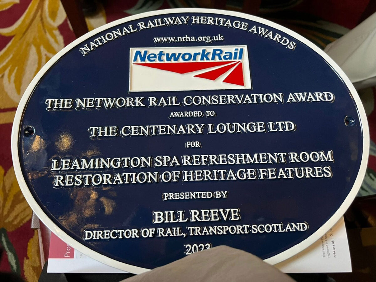 Centenary Lounge Triumphs at National Railway Heritage Awards