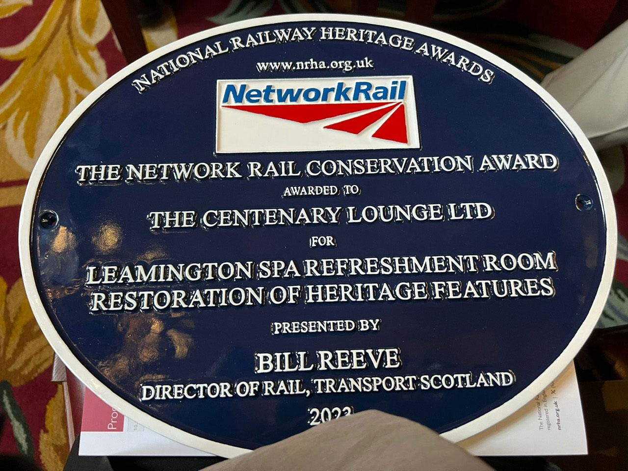 Network Rail Award Plague